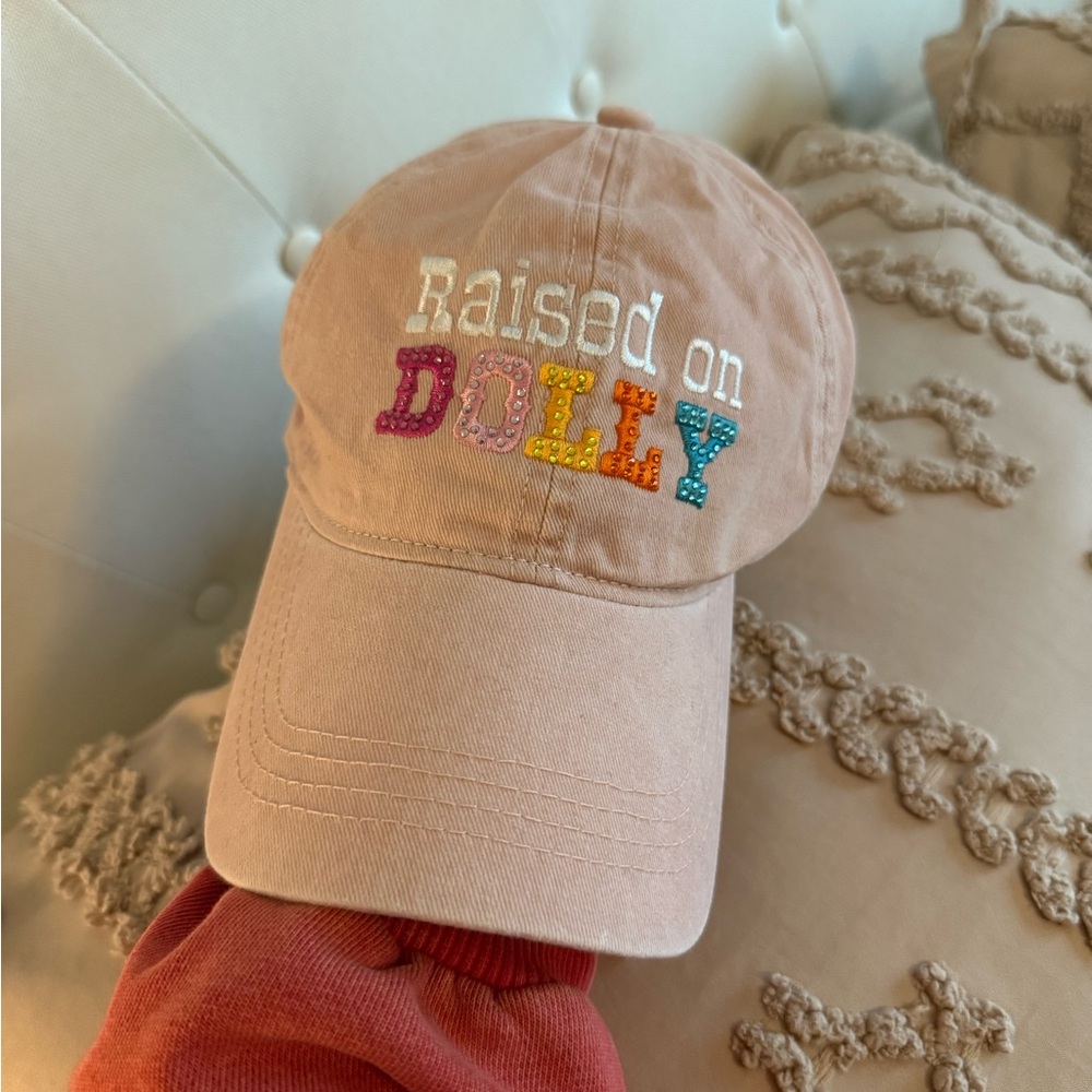 Raised on Dolly Embroidered Tan Cap